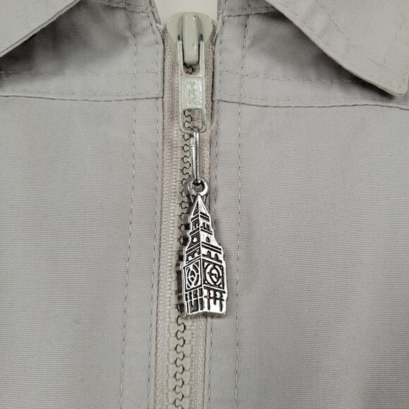 London Fog Beige Removable Thinsulate Liner Pleated Full Zip Jacket Size 14 - Picture 10 of 16